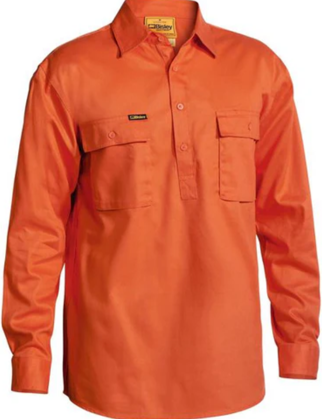 BSC6433 Bisley Closed Front Cotton Drill Shirt - Long Sleeve