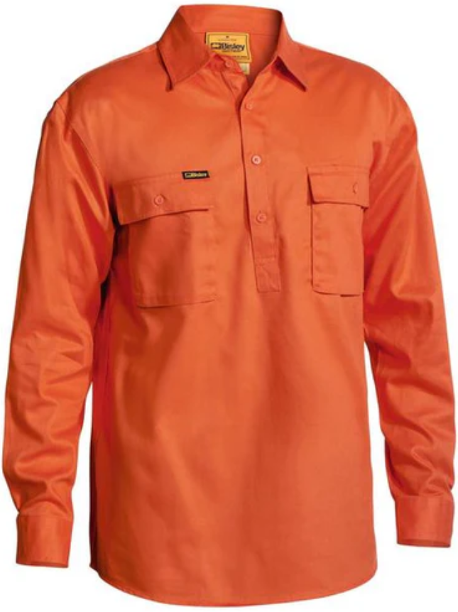 BSC6433 Bisley Closed Front Cotton Drill Shirt - Long Sleeve