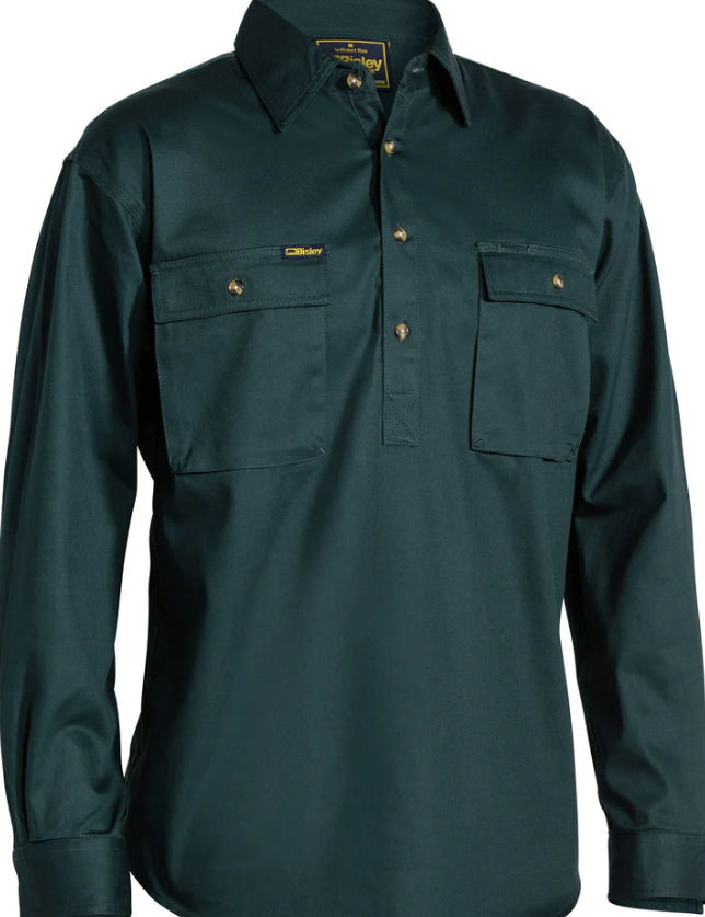 BSC6433 Bisley Closed Front Cotton Drill Shirt - Long Sleeve