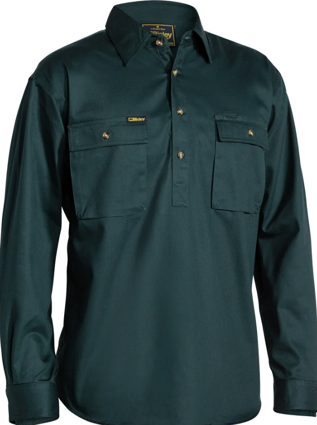 BSC6433 Bisley Closed Front Cotton Drill Shirt - Long Sleeve