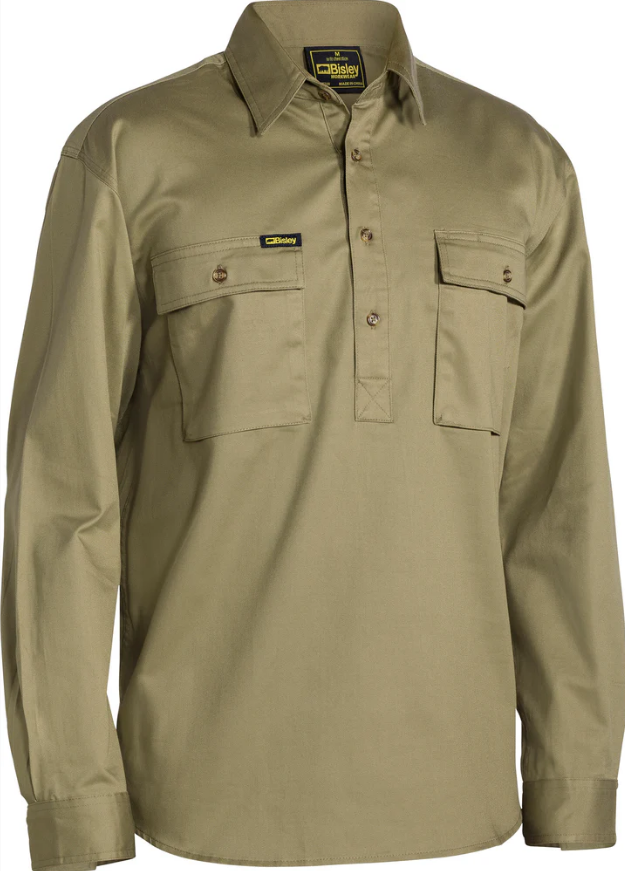 BSC6433 Bisley Closed Front Cotton Drill Shirt - Long Sleeve