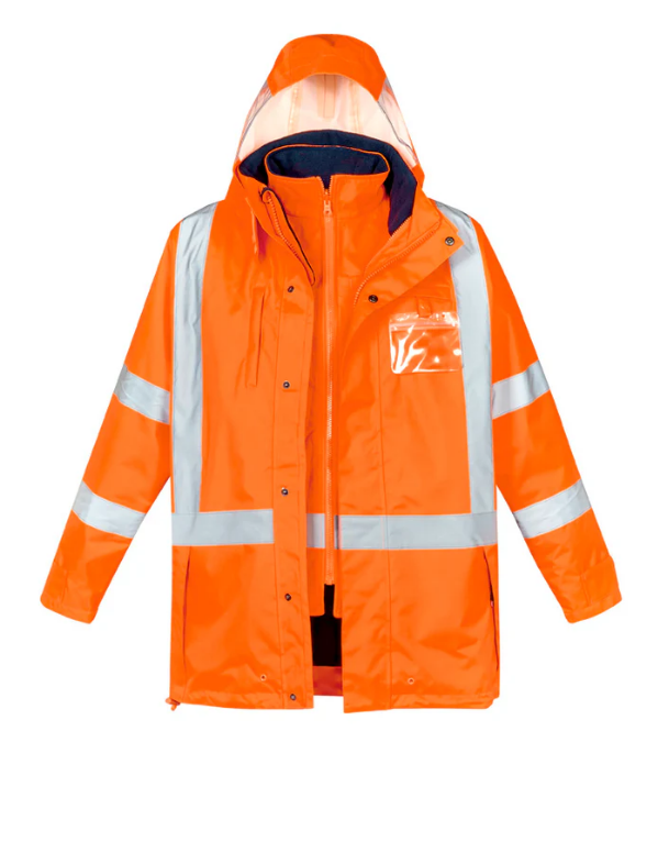 ZJ616 Syzmik Mens TTMC-W17 Hi Vis X Back 4 In 1 Waterproof Jacket