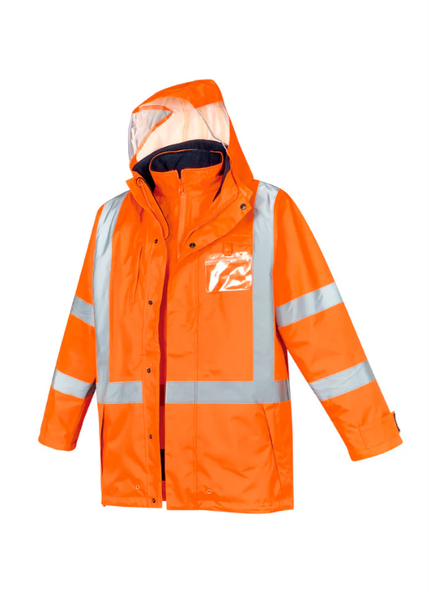 ZJ616 Syzmik Mens TTMC-W17 Hi Vis X Back 4 In 1 Waterproof Jacket